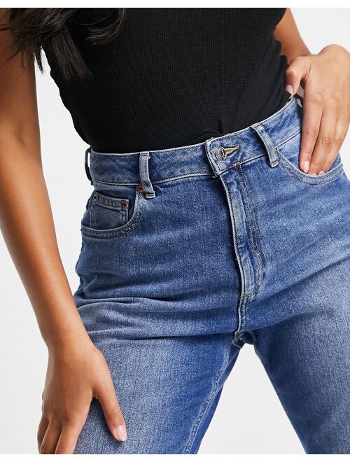 ASOS DESIGN Hourglass high rise farleigh 'slim' mom jeans in midwash