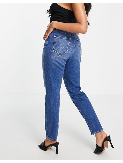 ASOS DESIGN Hourglass high rise farleigh 'slim' mom jeans in midwash