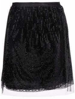 crystal-embellished tulle skirt