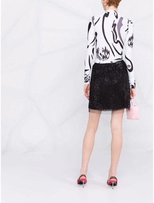 Prada crystal-embellished tulle skirt