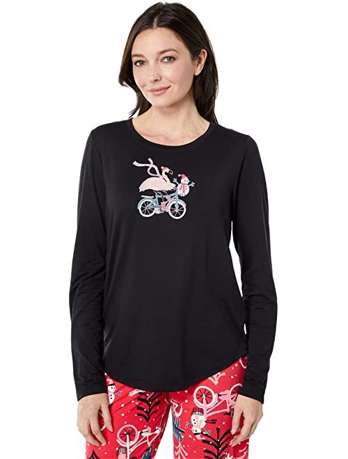 HUE Biker Flamingo Timeless Soft Jersey Pajama Set
