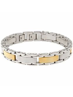 Two Tone Stainless Steel Link Bracelet