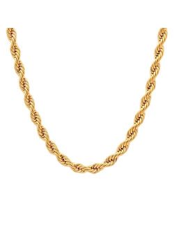 Men's Ion-Plated Stainless Steel Rope Link Chain Necklace - 24 in.
