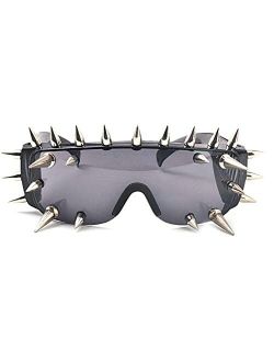 MINCL/Punk Rocker Large Shield Spike Fashion Novelty Club Sunglasses