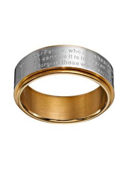 Two Tone Stainless Steel "The Lord's Prayer" Spinner Band - Men