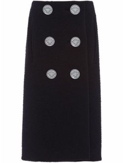 button-detail midi skirt