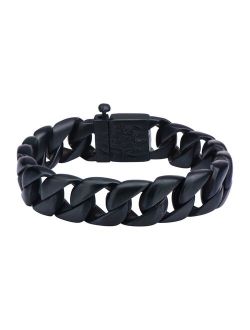 Men's Black Stainless Steel Curb Chain Bracelet