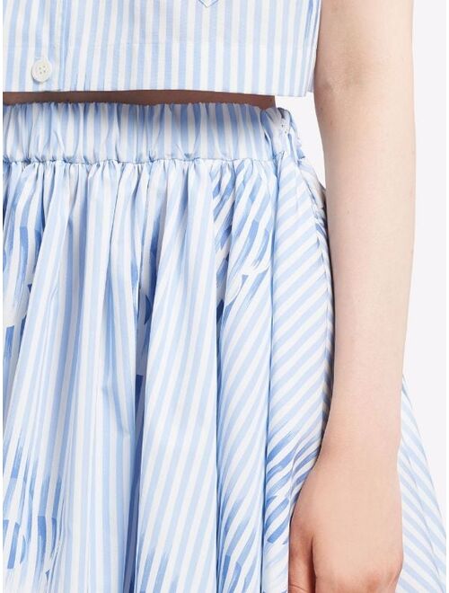 Prada striped pleated skirt