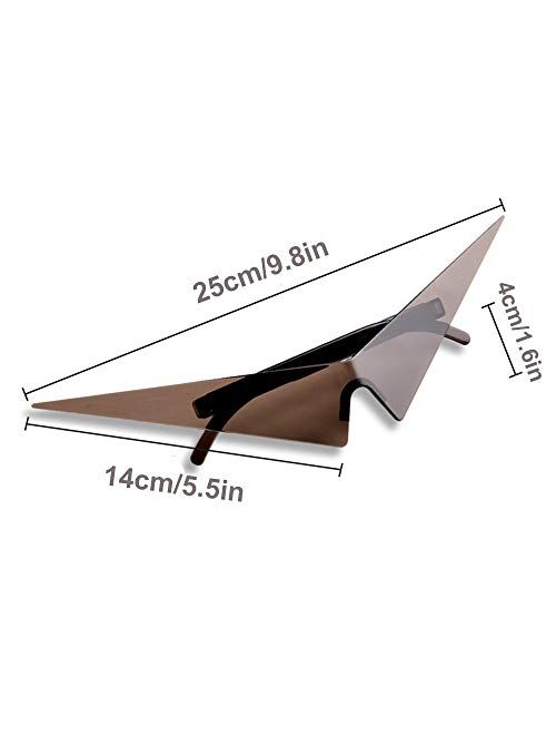 Hotiego Anime glasses Inspired Futuristic Comic Costume Cosplay Eyeglasses Triangle Sunglasses For Women Men