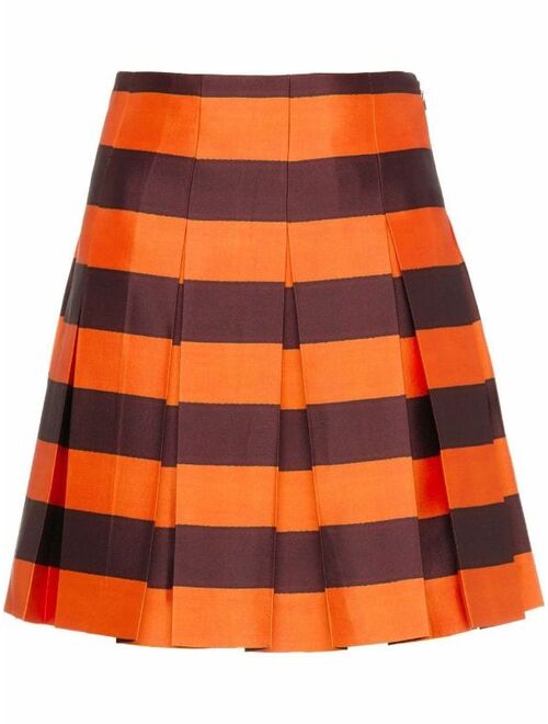 Prada pleated striped skirt