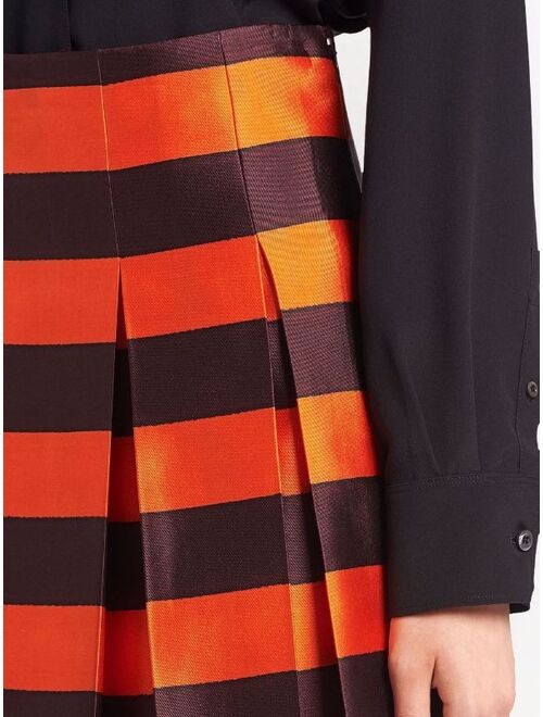 Prada pleated striped skirt