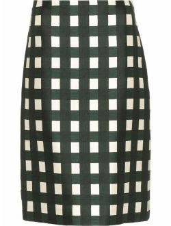 check-print skirt