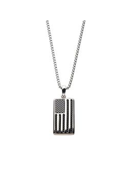 Men's Stainless Steel American Flag Pendant Necklace