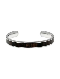 Stainless Steel Wood Cuff Bracelet - Men