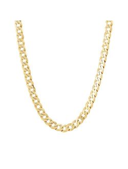 Men's 18k Gold Over Silver 6.9 mm Curb Chain Necklace