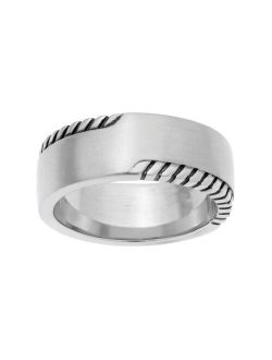 LYNXMen's Stainless Steel Grooved Ring