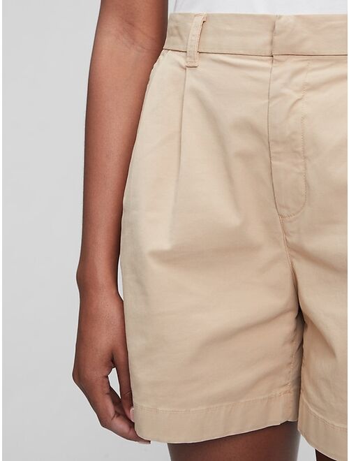 GAP High Rise Pleated Khaki Short with Washwell