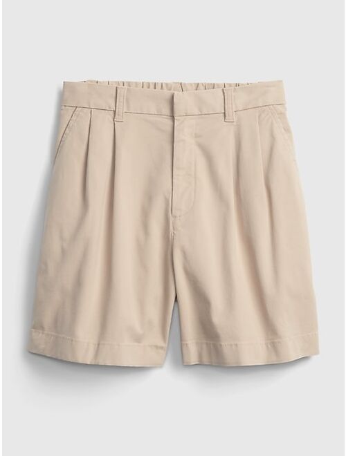 GAP High Rise Pleated Khaki Short with Washwell