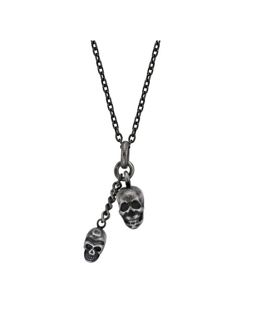 LYNX Men's Stainless Steel Skull Necklace