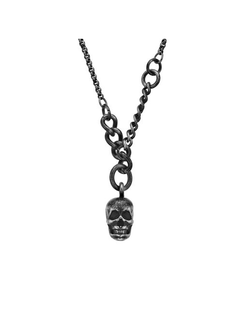 LYNX Men's Stainless Steel Skull Necklace