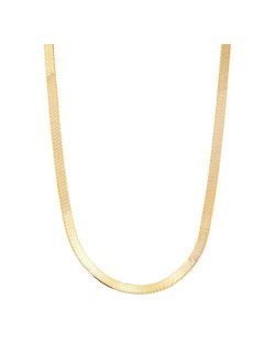 Men's 18k Gold Over Silver 4.5 mm Herringbone Chain Necklace