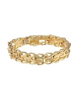 Gold Tone Stainless Steel Diamond Accent Bracelet