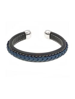 Stainless Steel Blue & Black Cuff Bracelet