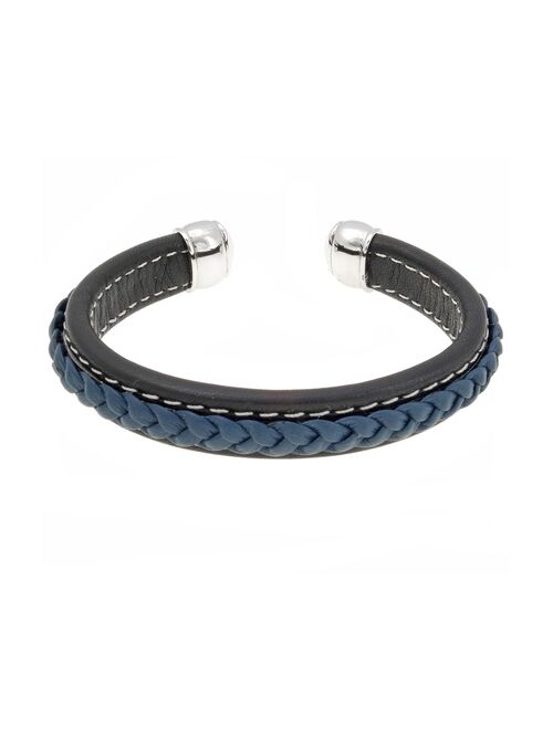 Men's LYNX Stainless Steel Blue & Black Cuff Bracelet