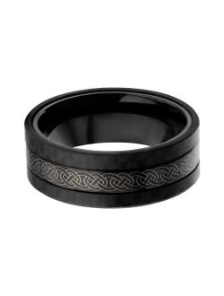 Men's Celtic Design Solid Carbon Fiber Ring