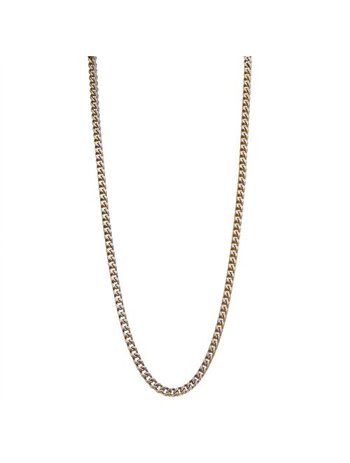 Two Tone Stainless Steel Franco Chain Necklace