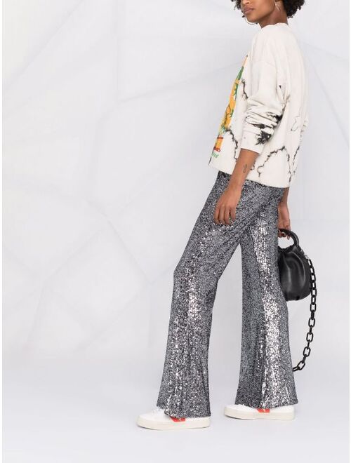 PINKO sequin embellished flared trousers