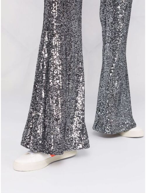 PINKO sequin embellished flared trousers