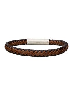 Men's Stainless Steel Braided Leather Bracelet