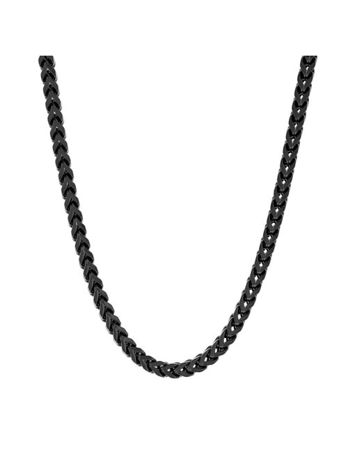 Steel Nation Men's Black Ion-Plated Stainless Steel Franco Link Chain Necklace