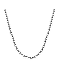 Gunmetal-Gray Stainless Steel Chain Necklace