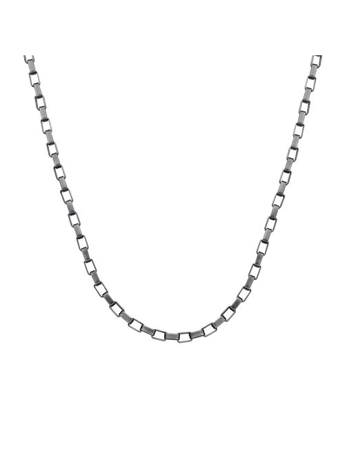 Men's LYNX Gunmetal-Gray Stainless Steel Chain Necklace