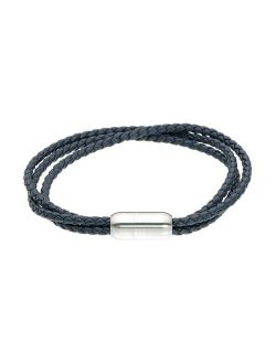 Men's Stainless Steel Magnetic Lock Leather Bracelet