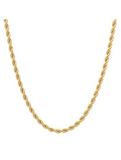 Steel Nation Men's Gold Tone Ion-Plated Rope Link Chain Necklace
