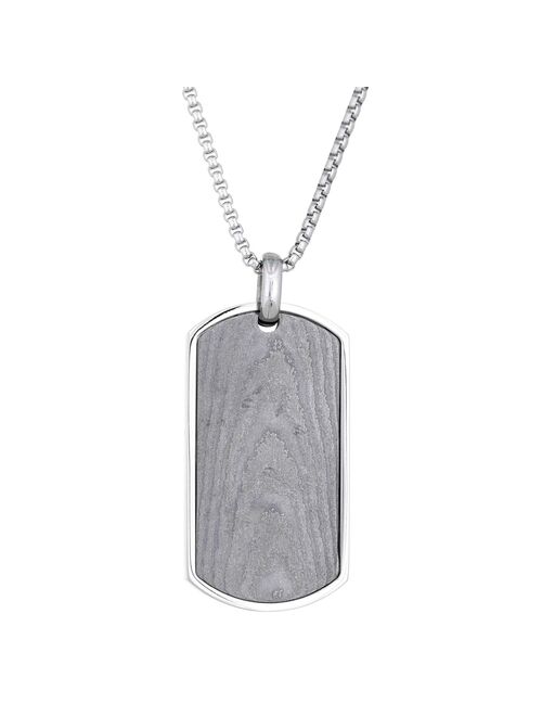 Men's LYNX Damascus Steel Dog Tag Necklace