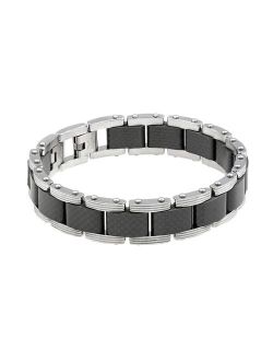 Men's Carbon Fiber & Stainless Steel Bracelet