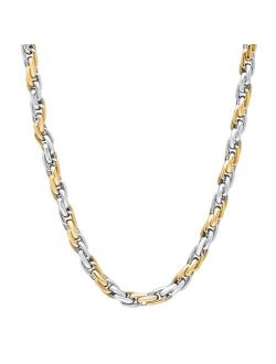 Men's Two Tone Stainless Steel Rope Chain Necklace - 24 in.