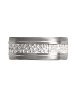 STI by Spectore Titanium & Sterling Silver Textured Band - Men