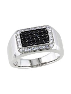 Men's Stella Grace Sterling Silver Black Spinel & White Sapphire Ring