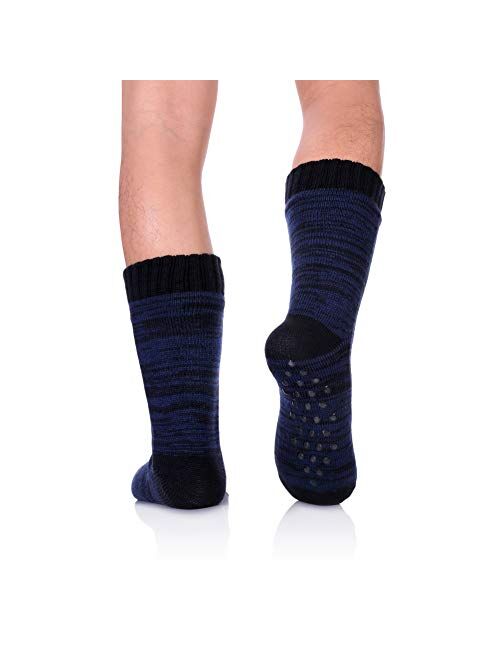 DYW Mens Fuzzy Slipper Socks Warm Thick Heavy Thermal Fleece lined Fluffy Winter Non Slip Socks