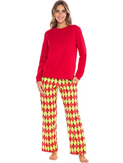 Alexander Del Rossa Womens Flannel Pajamas, Thermal Knit Top Cotton Pj Set