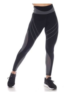 Women's High-Waist Reflective Piping Fitness Leggings