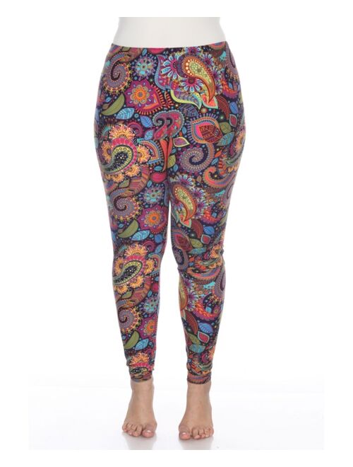 White Mark Plus Size Printed Leggings