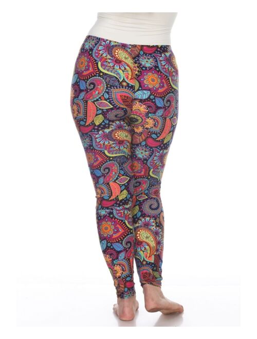 White Mark Plus Size Printed Leggings