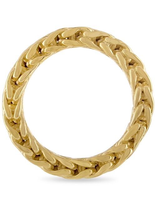 Esquire Men's Jewelry Woven Fashion Band in 14k Gold-Plated Sterling Silver, Created for Macy's (Also Available in Sterling Silver)