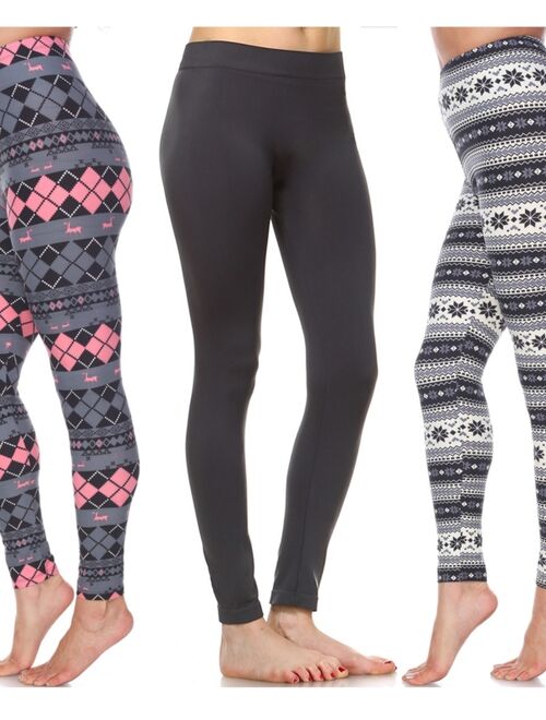 White Mark Pack of 3 Leggings